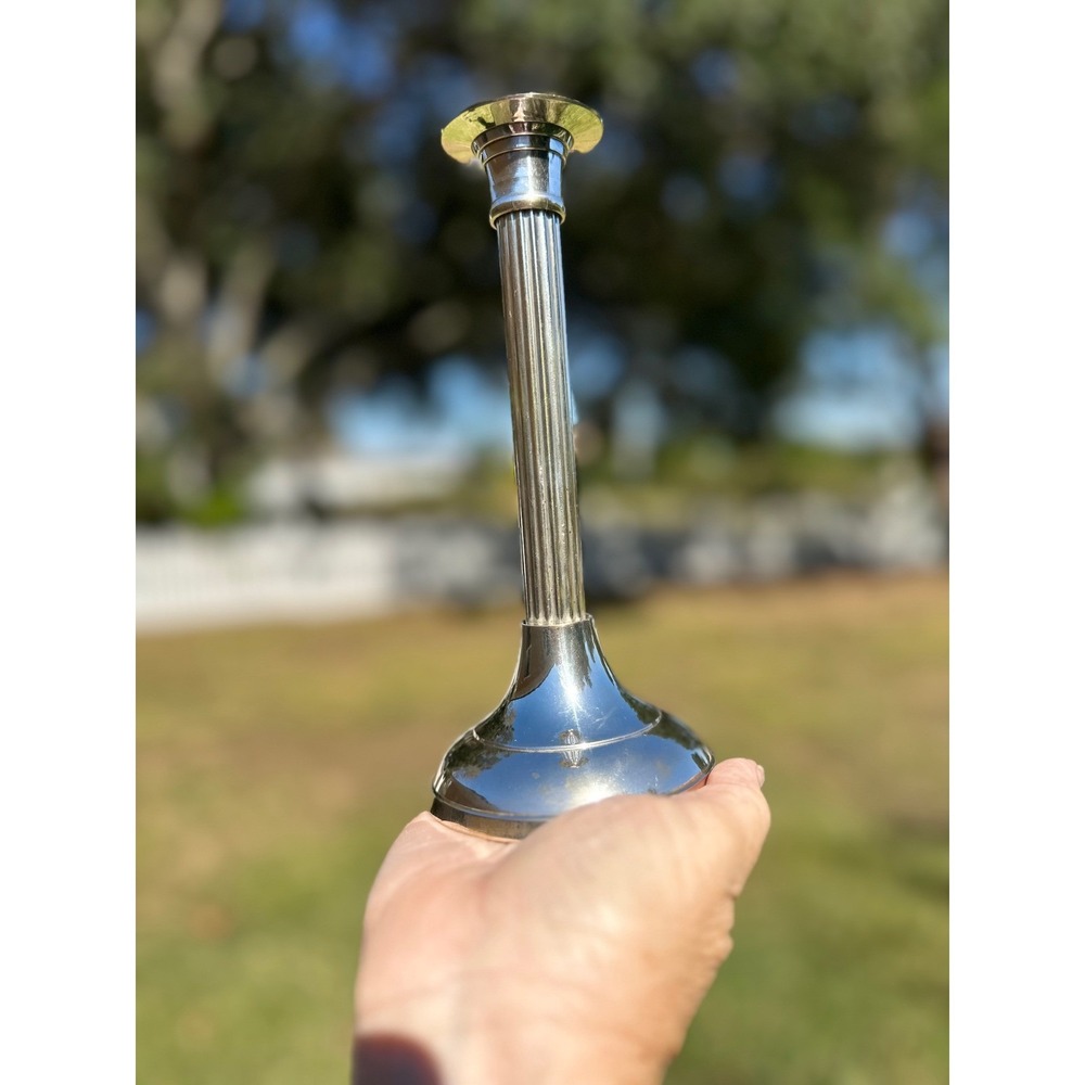 Vintage International Silver Co. Silver Plated Candlestick 8" Fluted Column